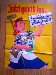 Plakat  50er Jahre   Zum Saubermachen Henkelsachen   
