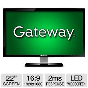 Gateway FHX2152L BD 22 Class Widescreen LED Backlit Monitor   1080p 
