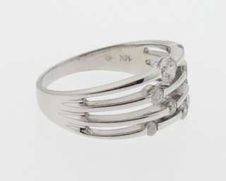 Genuine Diamonds Solid 14k White Gold Band Ring  