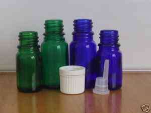 ml Empty Blue Glass Dropper Bottle (Lot of 90)  