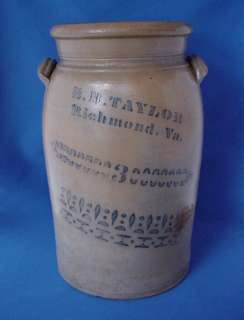   Virginia Stoneware Churn for Taylor by A. P. Donaghho Parkersburg