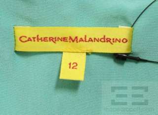 Catherine Malandrino Teal Silk Mesh Beaded Front Racerback Dress Size 