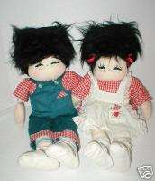 Cute boy & girl 19cloth artist dolls 1989 signed & tag  