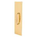 Prime Line Door Pull Plate, 4 in. x 16 in., Oval Handle, Polished 