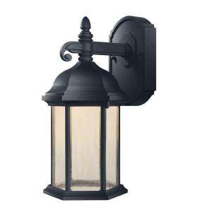 Hampton Bay Oxford Collection Wall Mount Outdoor Black 6 1/2 in. LED 
