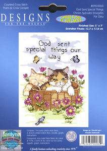 Cross Stitch Kit ~ God Sent Special Things Kitty Cats  