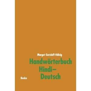Handwörterbuch Hindi Deutsch  Margot Gatzlaff Hälsig 