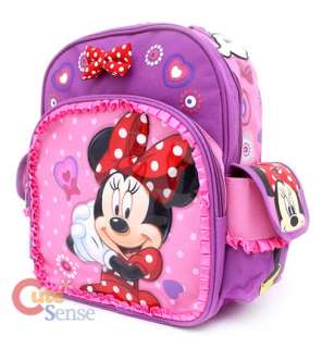   Minnie Mouse School Backpack 12 Medium Bag Pink Bow Laces  