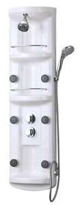   1007 White Shower System with Shower Head Hand Shower Six Body  