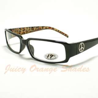 PEACE Design Womens CHIC Clear Lens OPTICAL Frame Eyeglasses BLACK 