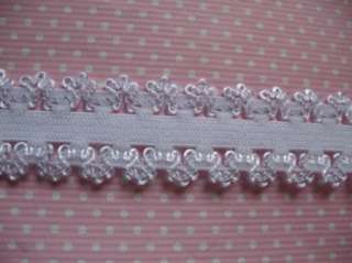5y frilly edge stretch 7/8 lace elastic headbands White L027  