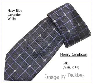 Mens Henry Jacobson Navy Designer Silk Dress Tie 241  