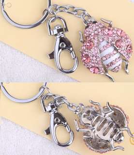 Dotted Ladybug Keyring Keychain Jewelry E0170 1  