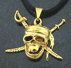   Pirates Of The Caribbean Coin Pendant 24K Gold Plated & Chain For Free