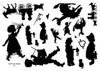 Stamp Sheet, Silhouettes,kids, goat, horse #1  