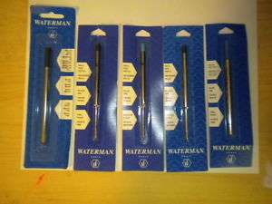 WATERMAN ROLLERBALL REFILLS  ANY 6 FOR $8 SHIPPED US FREE BLACK OR 