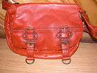 Cute Orange Gently Used  Small Handbag with Strap and Metal Buckles