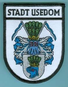 Aufnäher mit Wappen der Stadt Usedom in Vorpommern  
