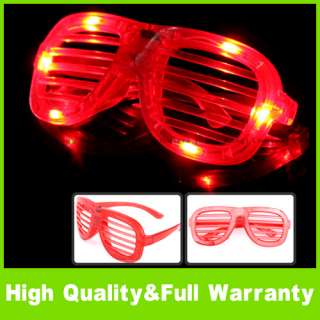 Red LED Fashion Shutter Sunglasses Glow Light Glasses  