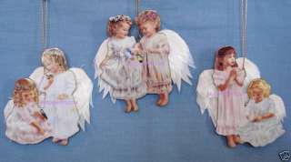 Set of 3 Celestial Companions ANGEL Christmas Ornaments  