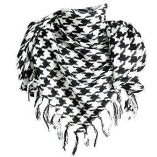 Schal / Halstuch mit modischem Hahnentritt Muster schwarz weiß 
