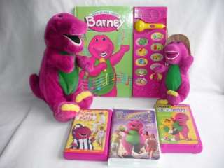 Lot BARNEY FiGuRes Purple Dinosaur Sing Along BOOK Plush Stuff VHS 