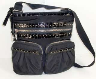 Brighton Downtown Black Nylon Messenger Cross Body Handbag Authentic 