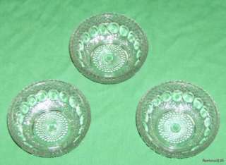 Set of 3 Vintage Clear Glass Bubble Design Bowls  