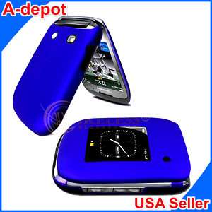 Blue Rubberized Phone Cover Case Blackberry Style 9670  