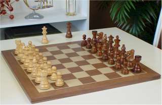 Lardy Chess Set Gold Rosewood Walnut Board 3.75 King  
