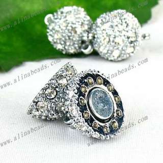 12MM WHOLESALE MAGNETIC CRYSTAL ROUND CLASP FINDING 20X  