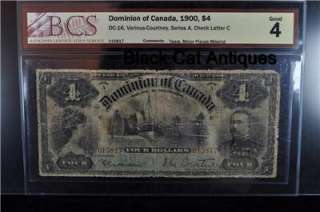 1900 Canada $4.00 Four Dollar Bill DC 16 Good 4 BCS  