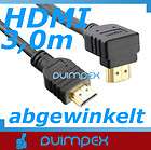 3m HDMI TV Kabel abgewinkelt 3 Stecker GOLD Kontakt