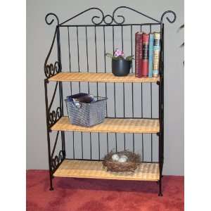  4D Concepts Metal and Wicker Bookcase Furniture & Decor