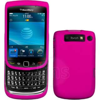   Hybrid Case Cover For Blackberry Torch 2 9810 / 9800   Hot Pink + Film