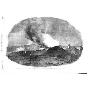   1855 SIEGE SEBASTOPOL DESTRUCTION LARGE BARRACKS FIRE