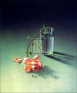 VLADIMIR TRETCHIKOFF Weeping Rose flower glass PRINT  