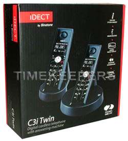 iDECT C3i Black Twin Cordless Phone with Answer Machine  