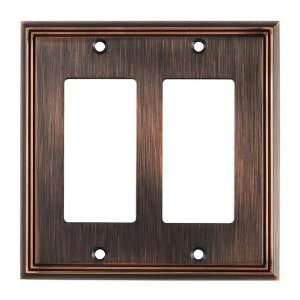  Switchplates   contemporary double gfi/decora in brushed 