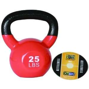 New   GOFIT GF KBELL25 PREMIUM KETTLEBELL WITH TRAINING DVD (25 LBS 