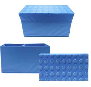 LEGO STORAGE BENCH BOX RED BLUE KIDS CHILDRENS LARGE TOY CHEST BOX 