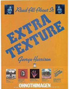 RARE 1975 George Harrison Album Ad/ Extra Texture  