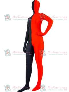Black And Red Lycra Spandex Zentai Suit