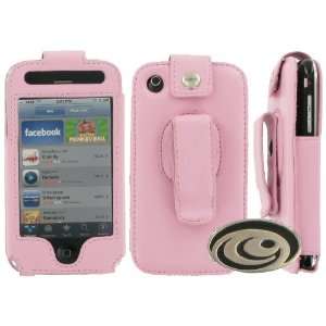com Apple iPhone 3G Premium Pink Leather Case with Rotating Belt Clip 