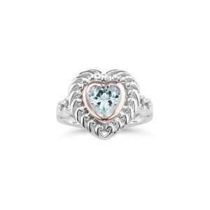  1.42 Cts Sky Blue Topaz Solitaire Ring in Silver and Pink 