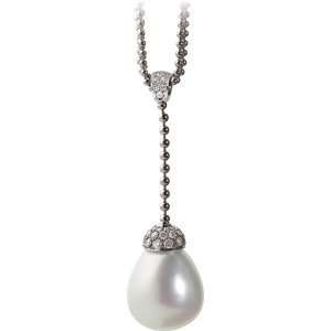   Drop South Sea Cultured Pearl And Diamond Necklace CleverEve Jewelry