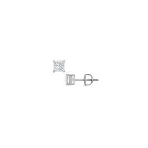 ZALES Princess Cut Diamond Solitaire Stud Earrings in Platinum (H I 