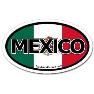  Mexico and Mexican Flag Car Bumper Sticker Decal Oval 