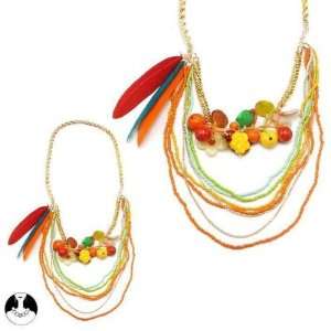   paris women necklace long necklace 70cm26 comb orange feather Jewelry