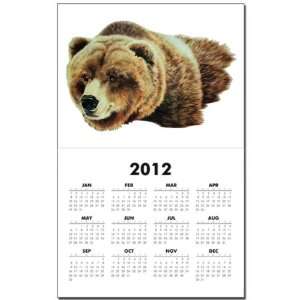 Calendar Print w Current Year Bear   Male Grizzly Bear